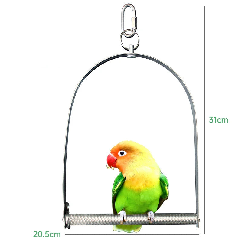 Parrot Stainless Steel Swing Toys Parrot Toy Indoor Toys Home Bird Metal Bird Swings for Parakeets Bird Swings Perch Toy