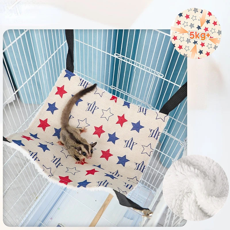 Small Animal Hammock Hanging Bed Rabbit Bunny Hamster Ferret Hedgehog Rat Chinchilla Squirrel Hanging Cage for Guinea Pig