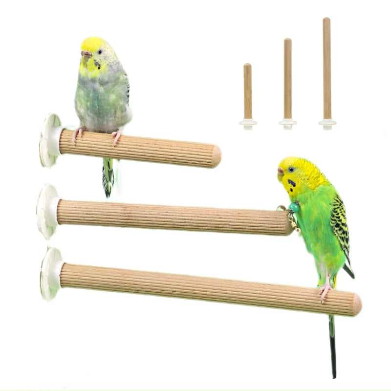 Parrot Birds Cage Perches Beech Wood Stand Tree Branch Hanging Climbing Toys Natural Parrot Wood Standing Toys Bird Stand Stick