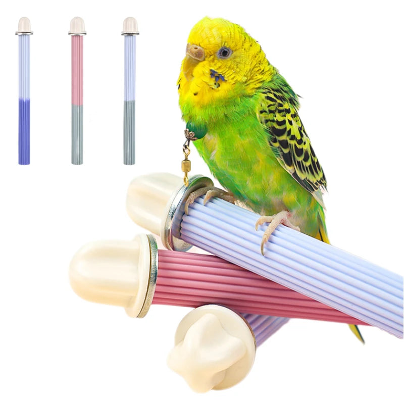 21.5cm Parrot Pet Silicone Hanging Stand Rack Toy Parakeet Hamster Branch Perches Bird Cage Accessories Birds Standing Stick