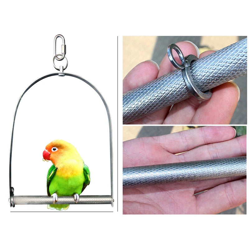 Parrot Stainless Steel Swing Toys Parrot Toy Indoor Toys Home Bird Metal Bird Swings for Parakeets Bird Swings Perch Toy