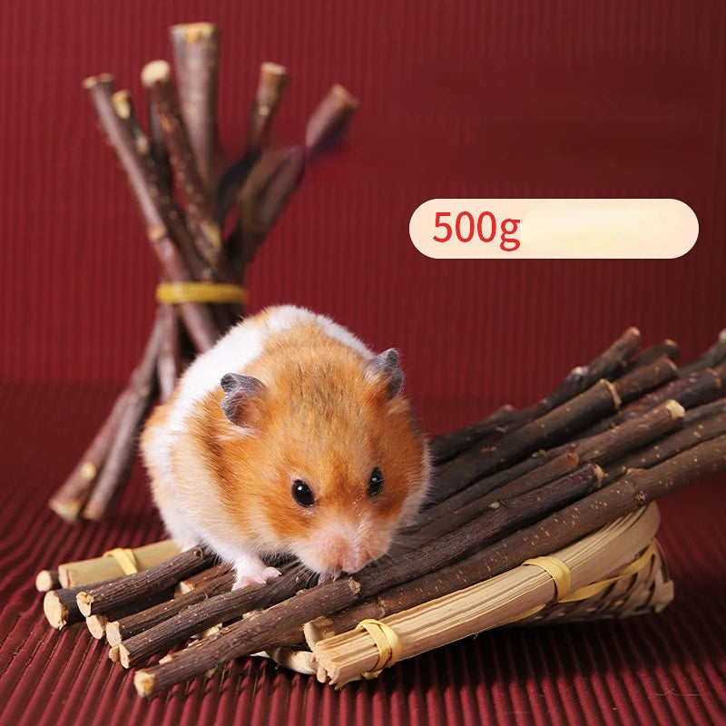 1000g Natural Apple Tree Branch Toy For Pet Parrots Rabbits Guinea Pigs Hamsters Wooden Bird Parrot Hamsters Chewing Molar Toys