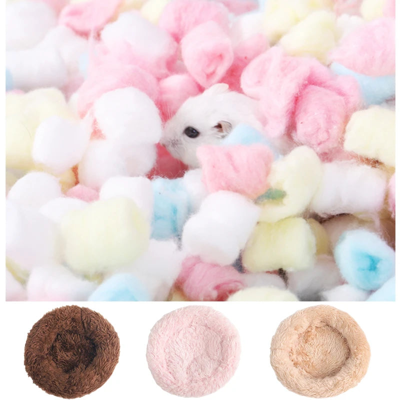 Warm Hamster Bed Pad Pet Nest Plush Soft Cotton Nest Pad Hamster Hedgehog Chinchilla Rabbit Small Pet Sleeping Mat Pet Supplies