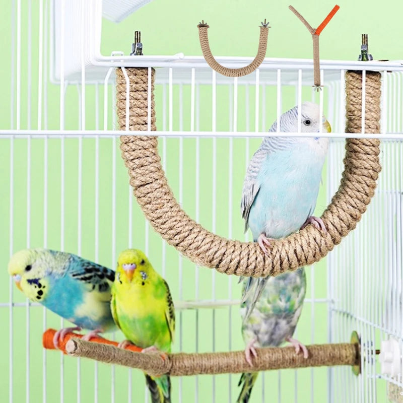 Bird Perch Parrot Toy Bird Cage Supply Bird Standing Rope Bird Cage Accessories Parrot Standing Rope Hanging Bird Rope Parrot Ro