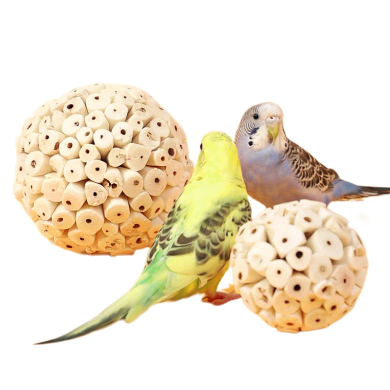 Bird Tearing Toy Bird Cage Hanging Toy Balls Parrot Chewing Toy Standing Perch for Small Large Bird Birdcage Accessories