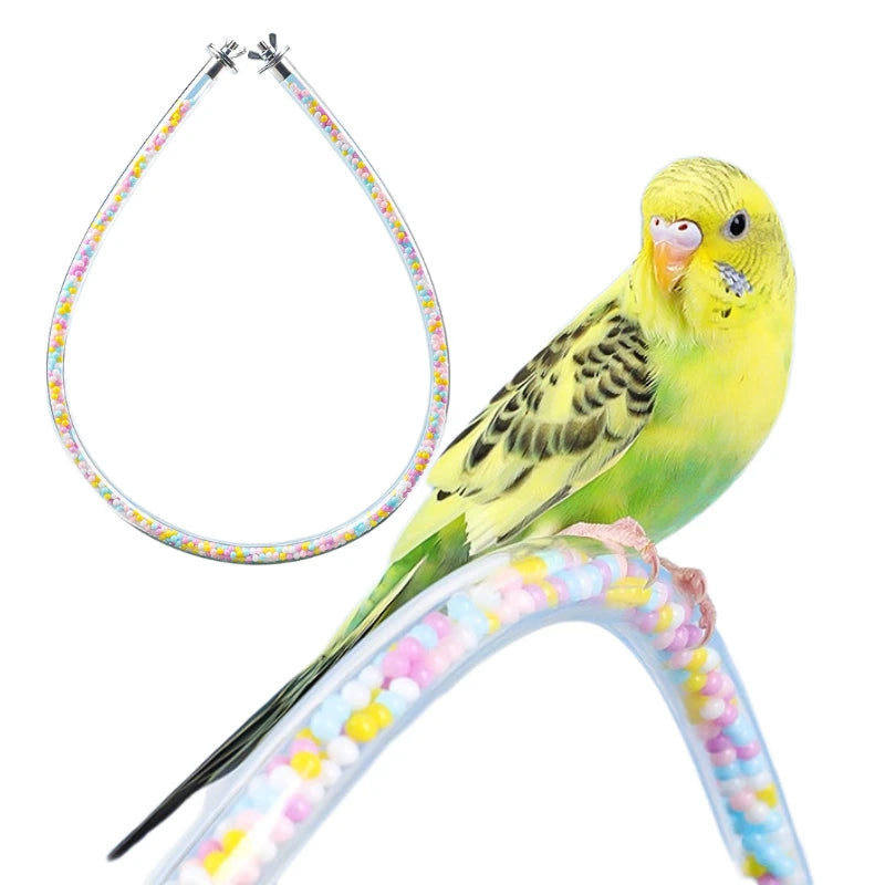 Parrot Toy Hanging Budgie Chew Bird Cage Cockatiel Toy Pet Stand Training Accessories Bite Swing Supplies Climbing Bird Standing