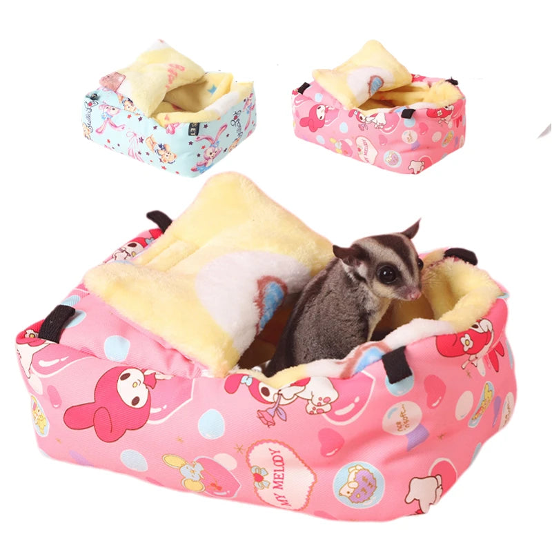 Warm Hanging Pet Hedgehog Squirrel Hamster Bed Waterproof Windproof Sleep Bag Winter Bed House Pet Guinea Pig Sack Warm Nest