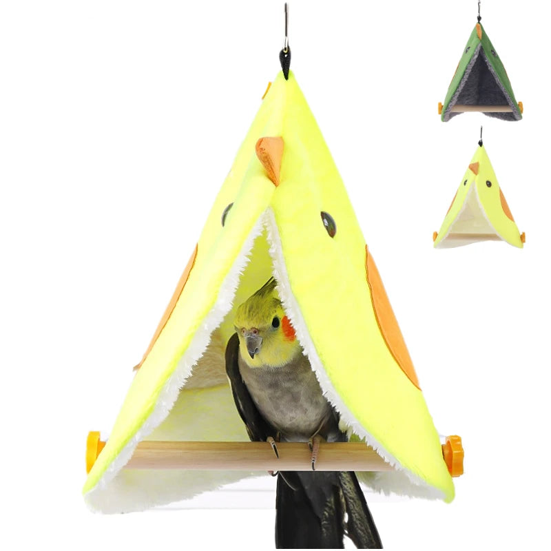 Winter Warm Bird Shawl Nest Corner Parrot Blanket Pet Small Animal Hanging Tent Cage Decoration for Parakeet Lovebird Cockatiel